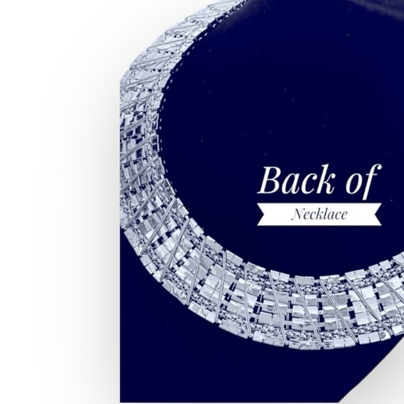 Thalia Sodi Silver Tone Crystal Collar Table Tower 18” Necklace for Ladies - Picture 4 of 5